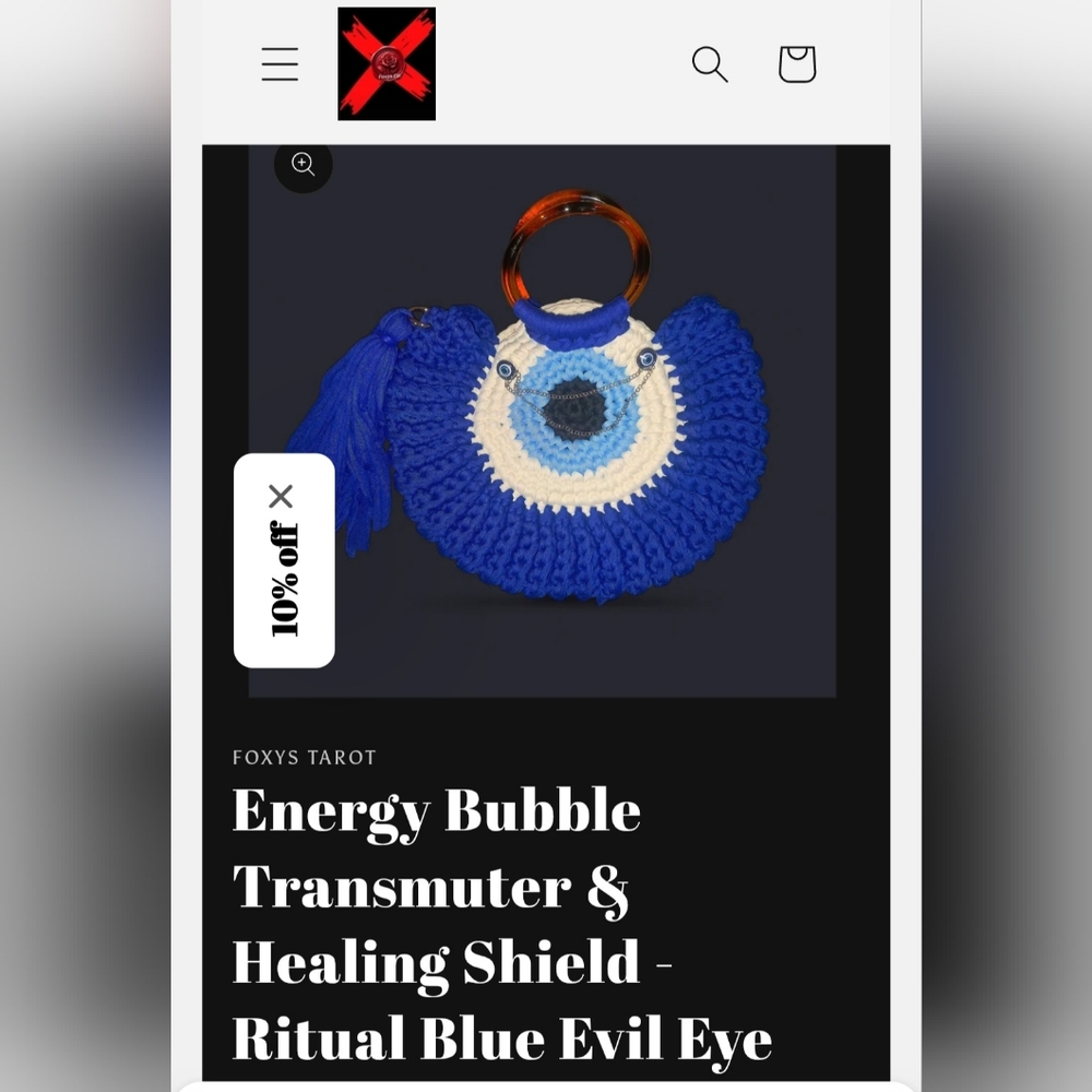 Energy Bubble Transmuter & Healing Shield Ritual Activated Purse Blue Evil Eye